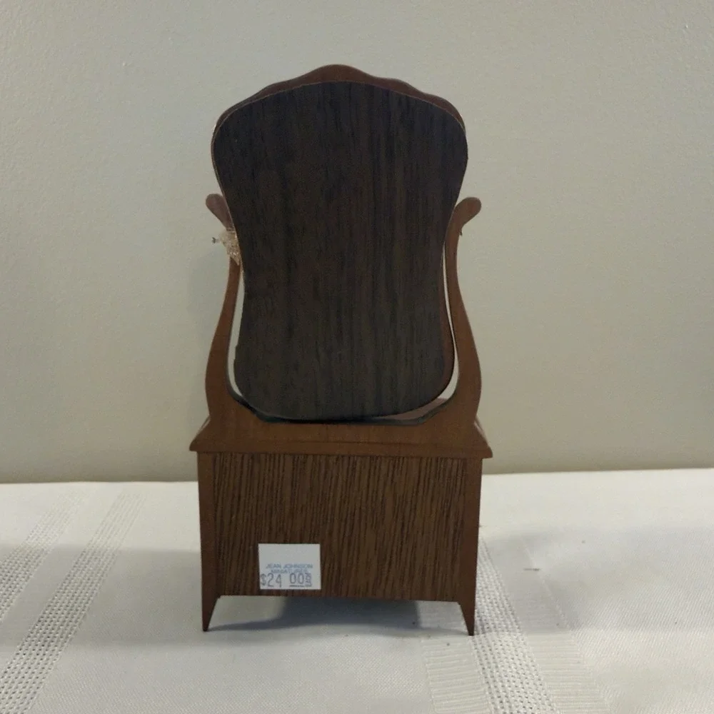 Miniature Wood Dollhouse Dresser Vanity Swivel Mirror & Drawers 1:12 Scale